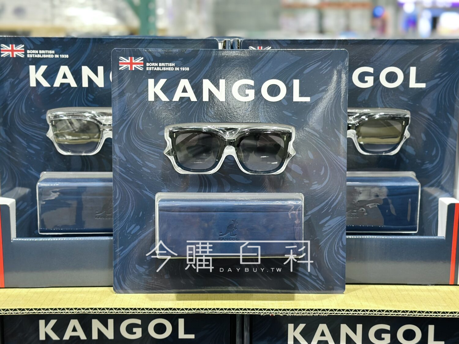 KANGOL 膠框黑/灰偏光太陽眼鏡 #2302537