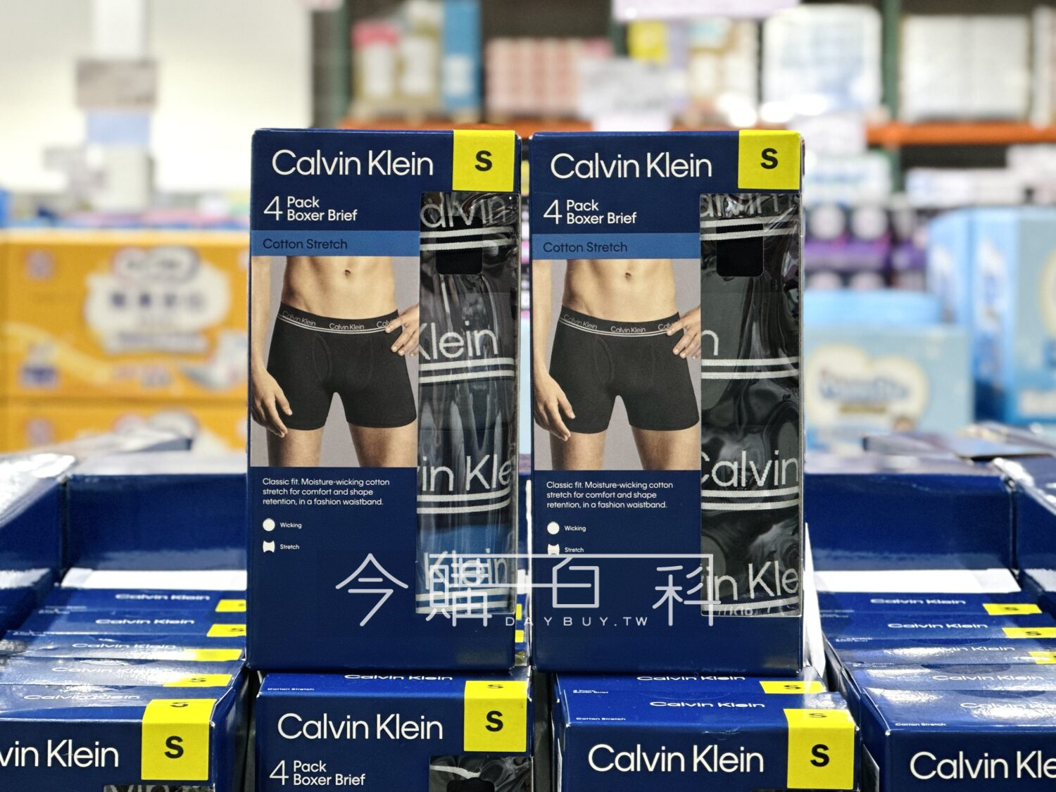 CALVIN KLEIN 男棉質彈性內褲四入組 #2376000